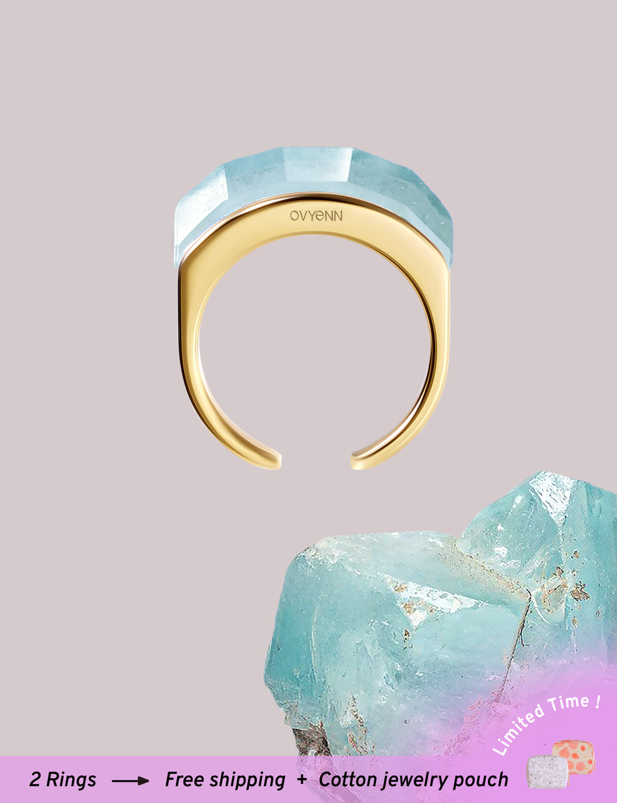 Arc of Dawn｜Gold - Aquamarine