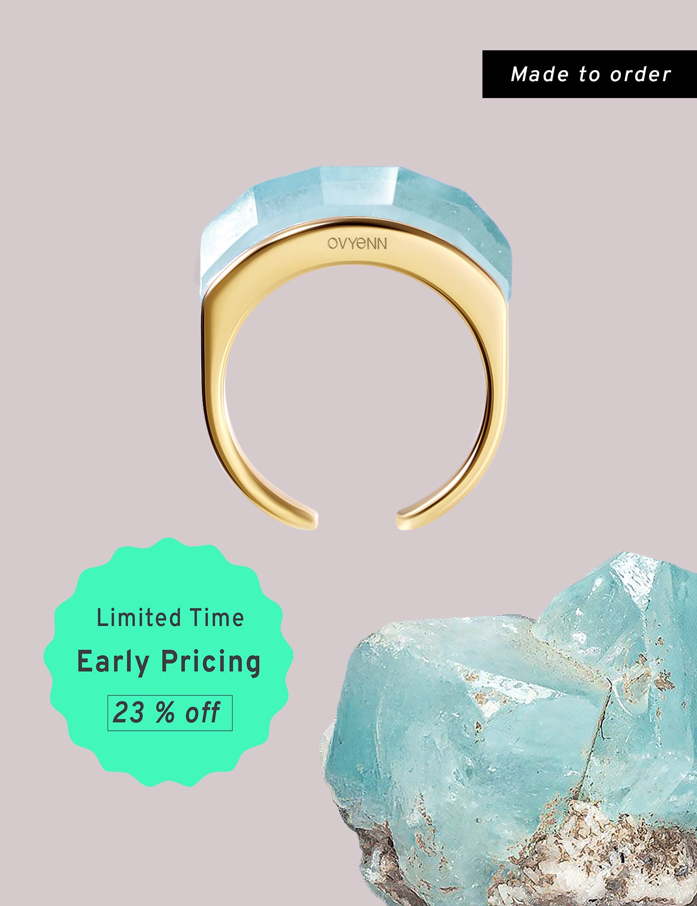 Arc of Dawn｜Gold - Aquamarine