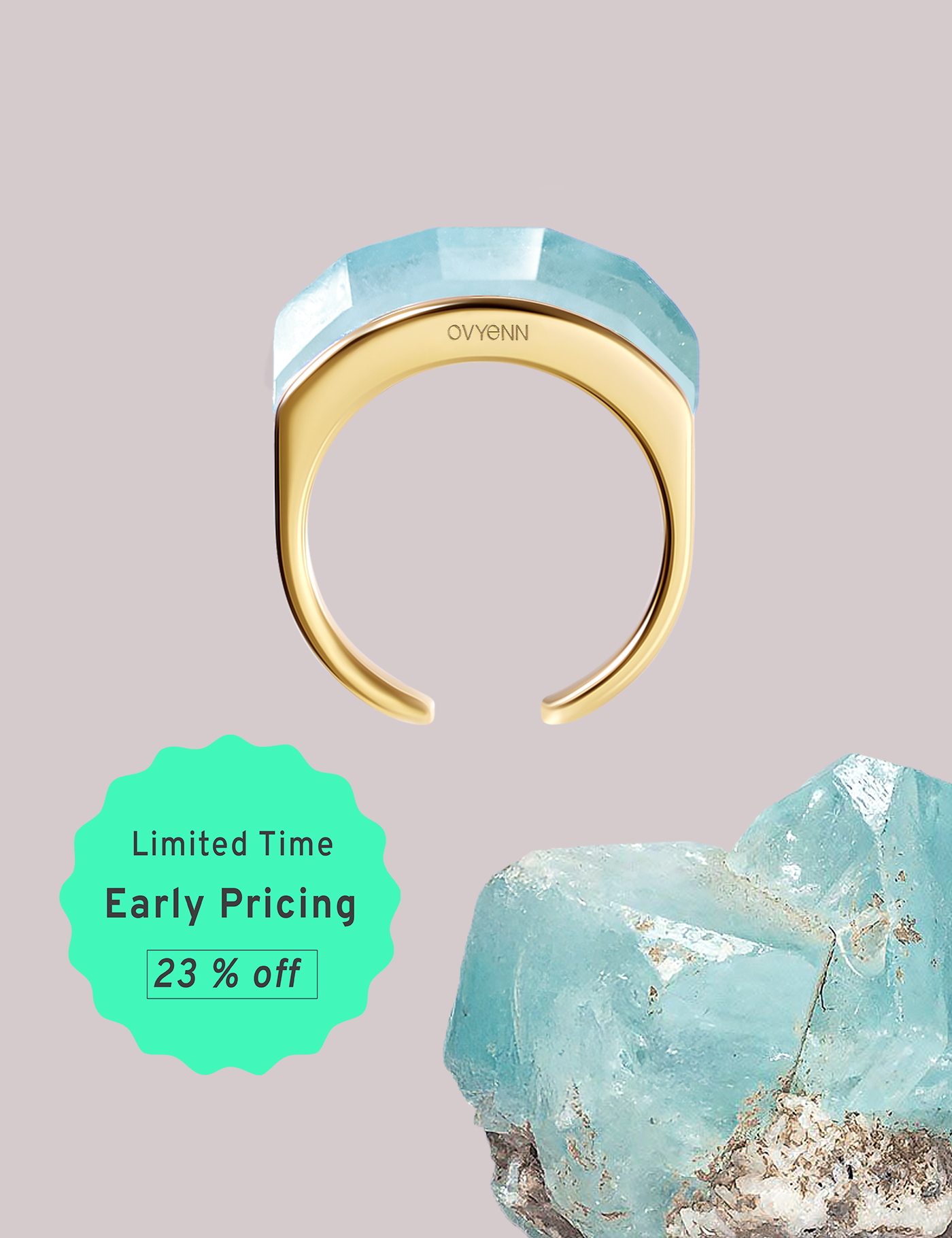 Arc of Dawn｜Gold - Aquamarine