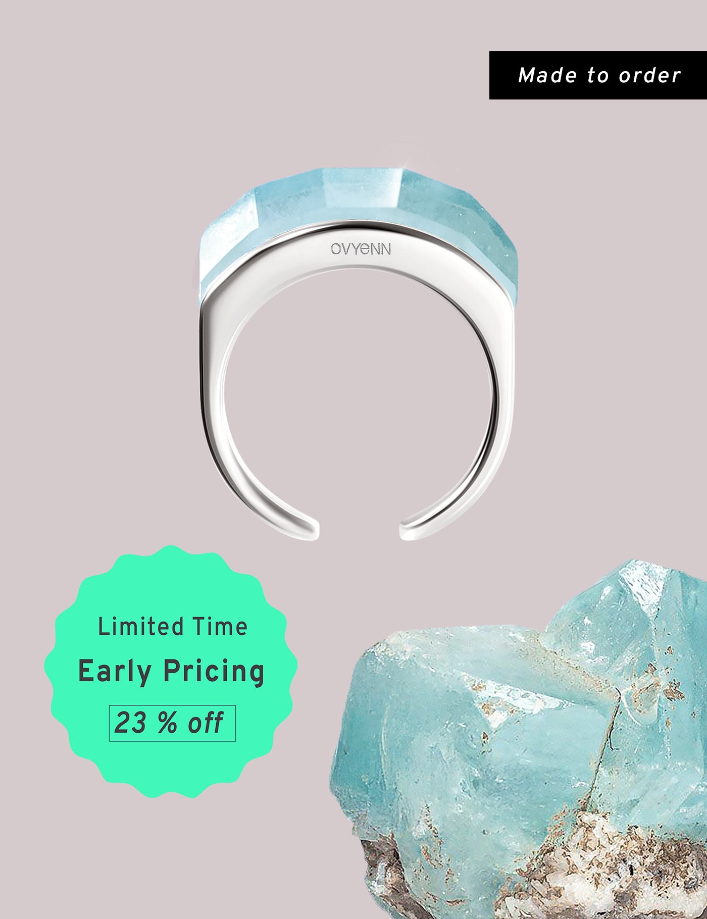 Arc of Dawn｜Silver - Aquamarine