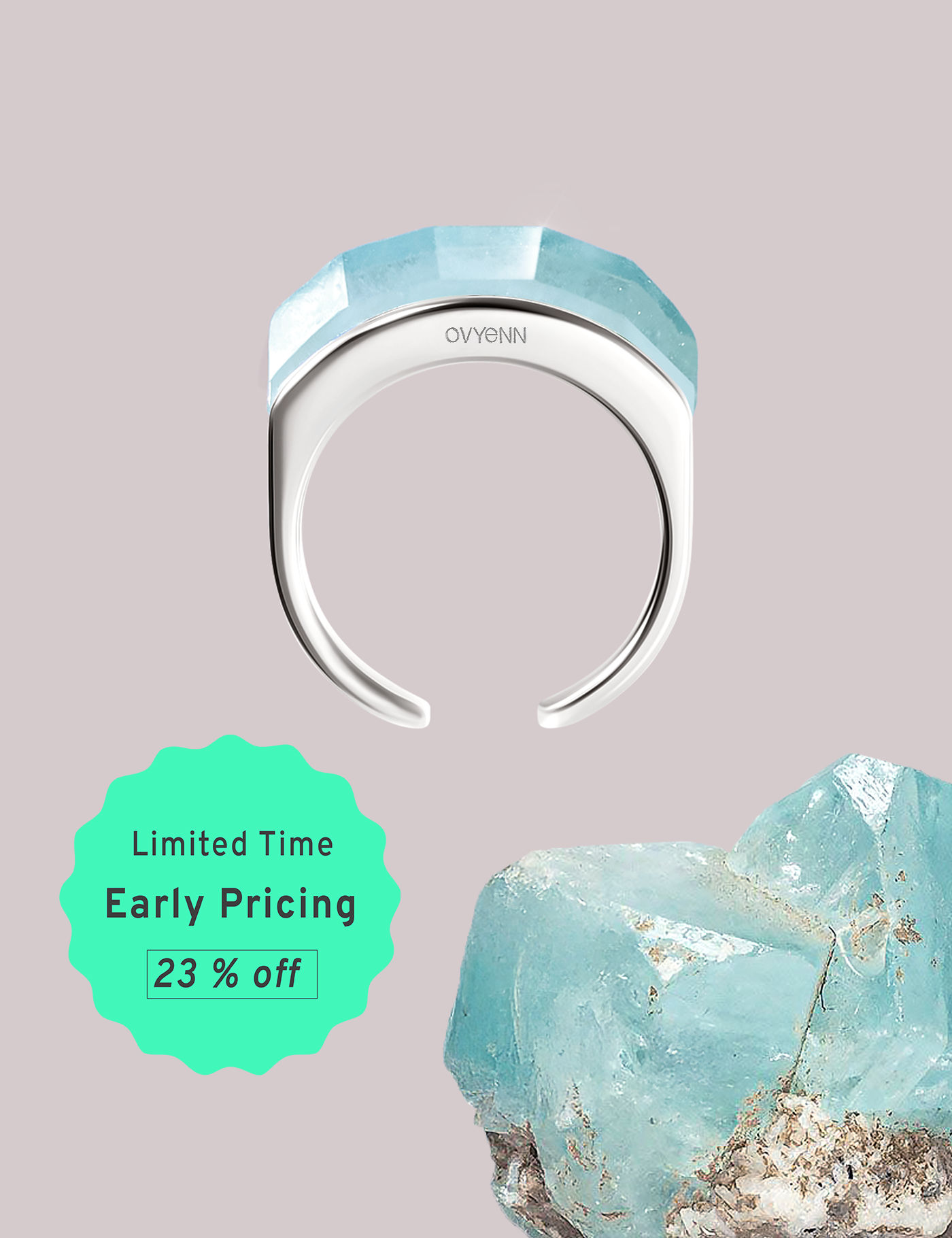 Arc of Dawn｜Silver - Aquamarine